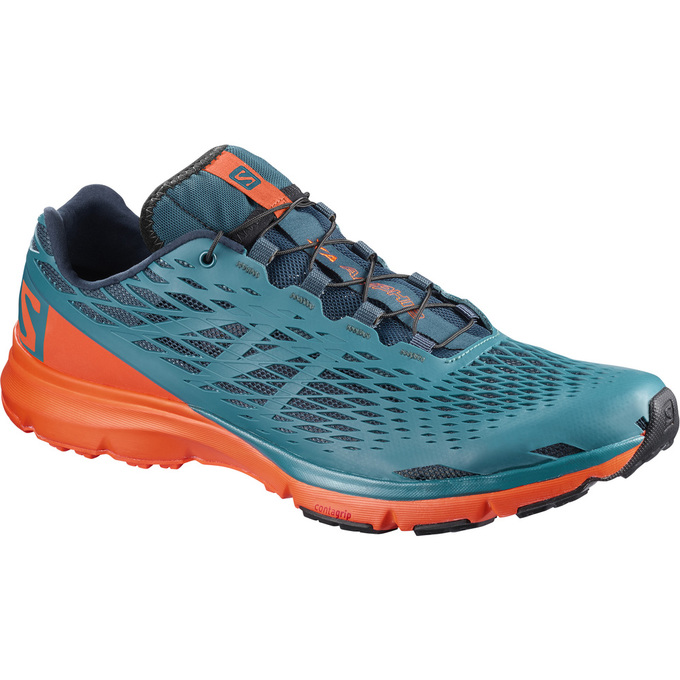 Salomon Israel XA AMPHIB - Mens Running Shoes - Blue/Orange (SKWJ-19327)